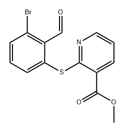 3-Pyridinecarboxylic acid, 2-[(3-bromo-2-formylphenyl)thio]-, methyl ester Struktur