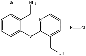 3-Pyridinemethanol, 2-[[2-(aminomethyl)-3-bromophenyl]thio]-, hydrochloride (1:1) Struktur