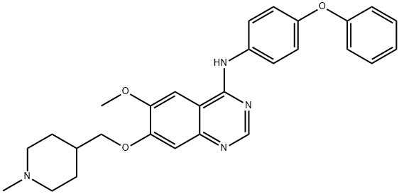 4-Quinazolinamine, 6-methoxy-7-[(1-methyl-4-piperidinyl)methoxy]-N-(4-phenoxyphenyl)- Struktur