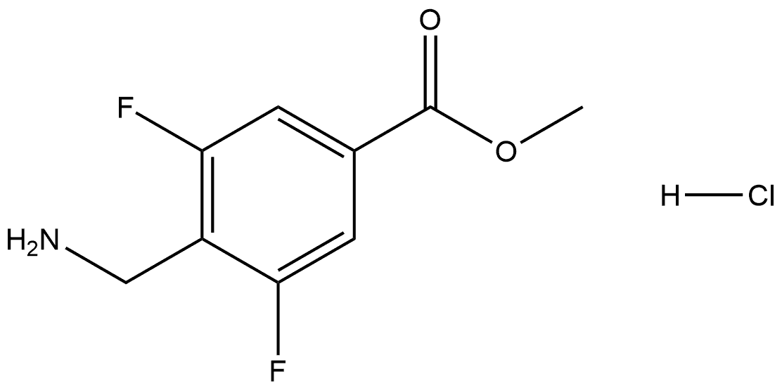 Benzoic acid, 4-(aminomethyl)-3,5-difluoro-, methyl ester, hydrochloride (1:1) Struktur