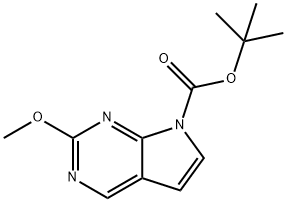 7H-Pyrrolo[2,3-d]pyrimidine-7-carboxylic acid, 2-methoxy-, 1,1-dimethylethyl ester Struktur