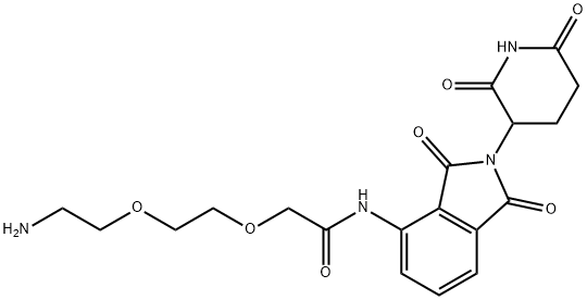 Acetamide, 2-[2-(2-aminoethoxy)ethoxy]-N-[2-(2,6-dioxo-3-piperidinyl)-2,3-dihydro-1,3-dioxo-1H-isoindol-4-yl]- Struktur