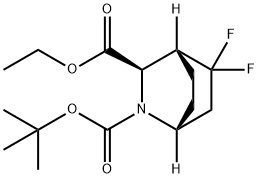 2-(1,1-Dimethylethyl) 3-ethyl (1R,3R,4R)-5,5-difluoro-2-azabicyclo[2.2.2]octane-2,3-dicarboxylate Struktur