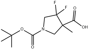 1,3-Pyrrolidinedicarboxylic acid, 4,4-difluoro-3-methyl-, 1-(1,1-dimethylethyl) ester Struktur