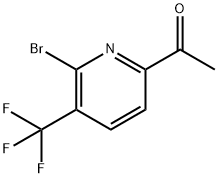 Ethanone, 1-[6-bromo-5-(trifluoromethyl)-2-pyridinyl]- Struktur