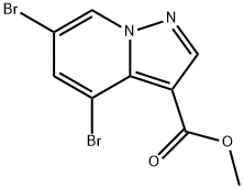 Pyrazolo[1,5-a]pyridine-3-carboxylic acid, 4,6-dibromo-, methyl ester Struktur