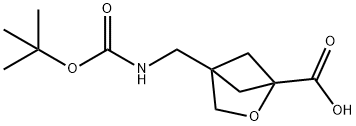 2-Oxabicyclo[2.1.1]hexane-1-carboxylic acid, 4-[[[(1,1-dimethylethoxy)carbonyl]amino]methyl]- Struktur