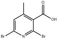 3-Pyridinecarboxylic acid, 2,6-dibromo-4-methyl- Struktur