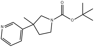 tert-butyl 3-methyl-3-(pyridin-3-yl)pyrrolidine-1-carboxylate Struktur