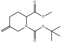 1,2-Piperidinedicarboxylic acid, 5-methylene-, 1-(1,1-dimethylethyl) 2-methyl ester Struktur