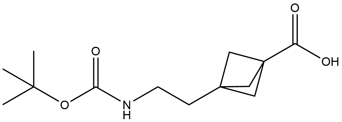 3-[2-[[(1,1-Dimethylethoxy)carbonyl]amino]ethyl]bicyclo[1.1.1]pentane-1-carboxylic acid Struktur