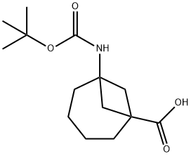 6-[[(1,1-Dimethylethoxy)carbonyl]amino]bicyclo[4.1.1]octane-1-carboxylic acid Struktur