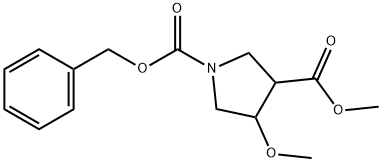 1-benzyl 3-methyl 4-methoxypyrrolidine-1,3-dicarboxylate Structure