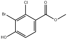 Benzoic acid, 3-bromo-2-chloro-4-hydroxy-, methyl ester Struktur