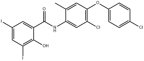 Benzamide, N-[5-chloro-4-(4-chlorophenoxy)-2-methylphenyl]-2-hydroxy-3,5-diiodo- Struktur