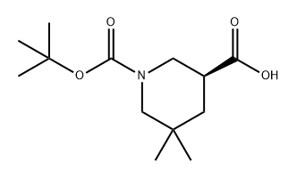 1,3-Piperidinedicarboxylic acid, 5,5-dimethyl-, 1-(1,1-dimethylethyl) ester, (3S)- Struktur