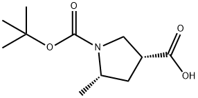 1,3-Pyrrolidinedicarboxylic acid, 5-methyl-, 1-(1,1-dimethylethyl) ester, (3R,5S)- Struktur