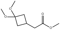 Cyclobutaneacetic acid, 3,3-dimethoxy-, methyl ester Struktur