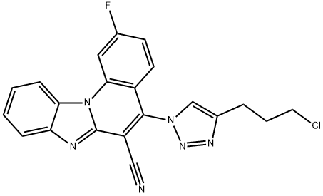 Benzimidazo[1,2-a]quinoline-6-carbonitrile, 5-[4-(3-chloropropyl)-1H-1,2,3-triazol-1-yl]-2-fluoro- Struktur