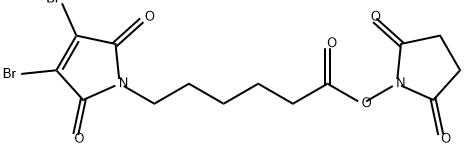 1H-Pyrrole-1-hexanoic acid, 3,4-dibromo-2,5-dihydro-2,5-dioxo-, 2,5-dioxo-1-pyrrolidinyl ester Struktur