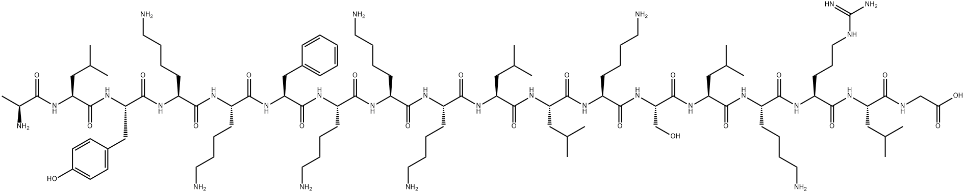 Glycine, L-alanyl-L-leucyl-L-tyrosyl-L-lysyl-L-lysyl-L-phenylalanyl-L-lysyl-L-lysyl-L-lysyl-L-leucyl-L-leucyl-L-lysyl-L-seryl-L-leucyl-L-lysyl-L-arginyl-L-leucyl- Struktur