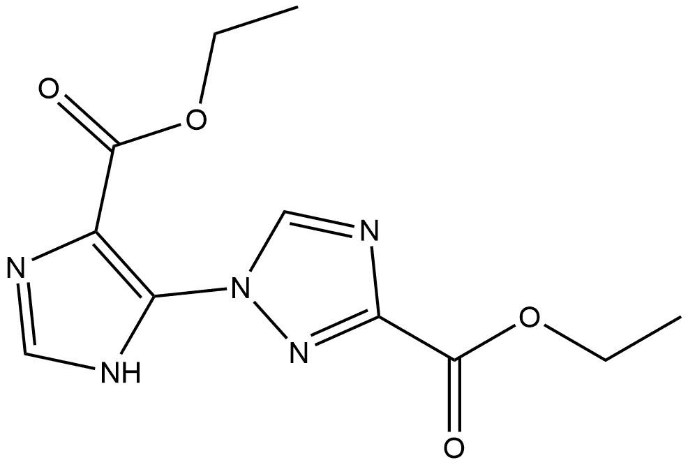 Ethyl 1-[4-(ethoxycarbonyl)-1H-imidazol-5-yl]-1H-1,2,4-triazole-3-carboxylate Struktur