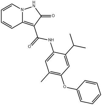 Pyrazolo[1,5-a]pyridine-3-carboxamide, 1,2-dihydro-N-[5-methyl-2-(1-methylethyl)-4-phenoxyphenyl]-2-oxo- Struktur