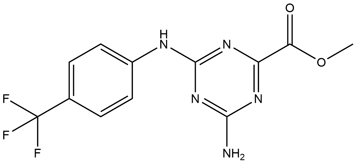 methyl 4-amino-6-((4-(trifluoromethyl)phenyl)amino)-1,3,5-triazine-2-carboxylate Struktur