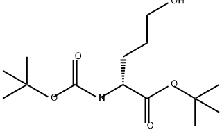 D-Norvaline, N-[(1,1-dimethylethoxy)carbonyl]-5-hydroxy-, 1,1-dimethylethyl ester Struktur