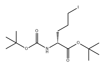 D-Norvaline, N-[(1,1-dimethylethoxy)carbonyl]-5-iodo-, 1,1-dimethylethyl ester Struktur