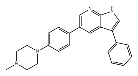 1H-Pyrrolo[2,3-b]pyridine, 5-[4-(4-methyl-1-piperazinyl)phenyl]-3-phenyl- Struktur