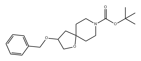 1-Oxa-8-azaspiro[4.5]decane-8-carboxylic acid, 3-(phenylmethoxy)-, 1,1-dimethylethyl ester Struktur