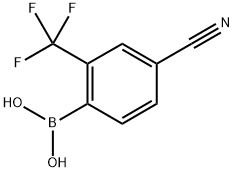 (4-cyano-2-(trifluoromethyl)phenyl)boronic acid Struktur