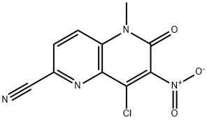 1,5-Naphthyridine-2-carbonitrile, 8-chloro-5,6-dihydro-5-methyl-7-nitro-6-oxo- Struktur