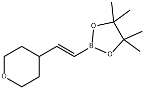 2H-Pyran, tetrahydro-4-[(1E)-2-(4,4,5,5-tetramethyl-1,3,2-dioxaborolan-2-yl)ethenyl]- Struktur