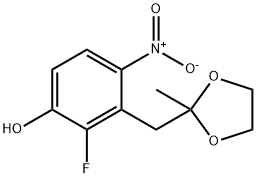 Phenol, 2-fluoro-3-[(2-methyl-1,3-dioxolan-2-yl)methyl]-4-nitro- Struktur