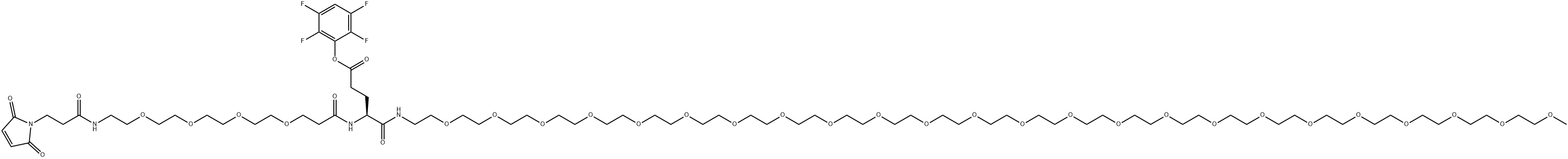 Mal-PEG4-Glu(TFP ester)-NH-m-PEG24 Struktur