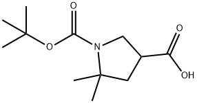 1,3-Pyrrolidinedicarboxylic acid, 5,5-dimethyl-, 1-(1,1-dimethylethyl) ester Struktur