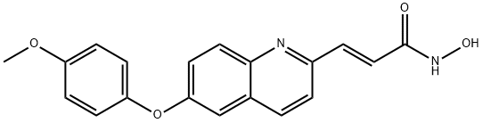 2-Propenamide, N-hydroxy-3-[6-(4-methoxyphenoxy)-2-quinolinyl]-, (2E)- Struktur