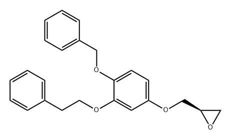 Oxirane, 2-[[3-(2-phenylethoxy)-4-(phenylmethoxy)phenoxy]methyl]-, (2R)- Struktur