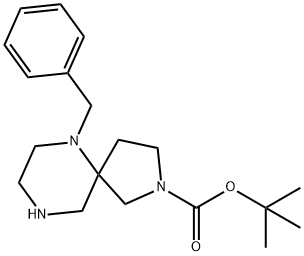 tert-butyl 6-benzyl-2,6,9-triazaspiro[4.5]decane-2-carboxylate Struktur