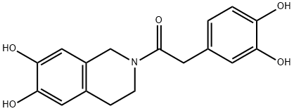 Ethanone, 1-(3,4-dihydro-6,7-dihydroxy-2(1H)-isoquinolinyl)-2-(3,4-dihydroxyphenyl)- Struktur