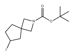 2-Azaspiro[3.4]octane-2-carboxylic acid, 6-iodo-, 1,1-dimethylethyl ester Struktur