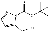 1H-Pyrazole-1-carboxylic acid, 5-(hydroxymethyl)-, 1,1-dimethylethyl ester Struktur