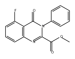 2-Quinazolinecarboxylic acid, 5-fluoro-3,4-dihydro-4-oxo-3-phenyl-, methyl ester Struktur