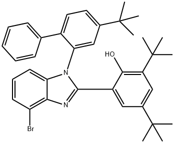 Phenol, 2-[4-bromo-1-[4-(1,1-dimethylethyl)[1,1'-biphenyl]-2-yl]-1H-benzimidazol-2-yl]-4,6-bis(1,1-dimethylethyl)- Struktur