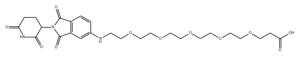 Propanoic acid, 3-[[14-[[2-(2,6-dioxo-3-piperidinyl)-2,3-dihydro-1,3-dioxo-1H-isoindol-5-yl]amino]-3,6,9,12-tetraoxatetradec-1-yl]oxy]- Struktur