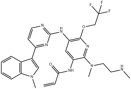 2-Propenamide, N-[5-[[4-(1-methyl-1H-indol-3-yl)-2-pyrimidinyl]amino]-2-[methyl[2-(methylamino)ethyl]amino]-6-(2,2,2-trifluoroethoxy)-3-pyridinyl]- Struktur