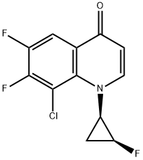 4(1H)-Quinolinone, 8-chloro-6,7-difluoro-1-[(1R,2S)-2-fluorocyclopropyl]- Struktur