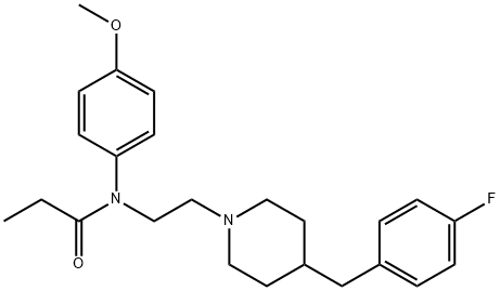 Propanamide, N-[2-[4-[(4-fluorophenyl)methyl]-1-piperidinyl]ethyl]-N-(4-methoxyphenyl)- Struktur